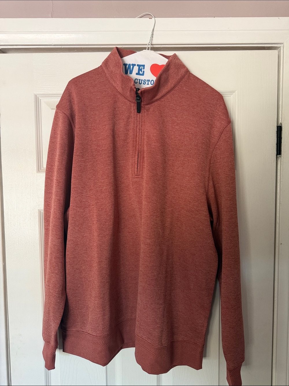Nike Men's Quarter-Zip Sweater in Rust